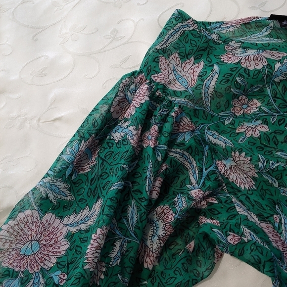 TORRID CHIFFON LUREX BUTTON-UP BLOUSE - Picture 7 of 9